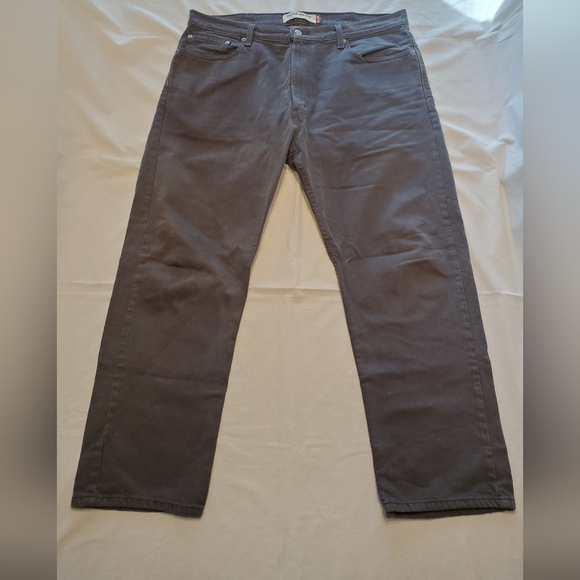 Levi's 505 Gray Jeans Denim Red Tab Regular Fit Straight Leg 40x30 Gray Patch - Picture 1 of 8